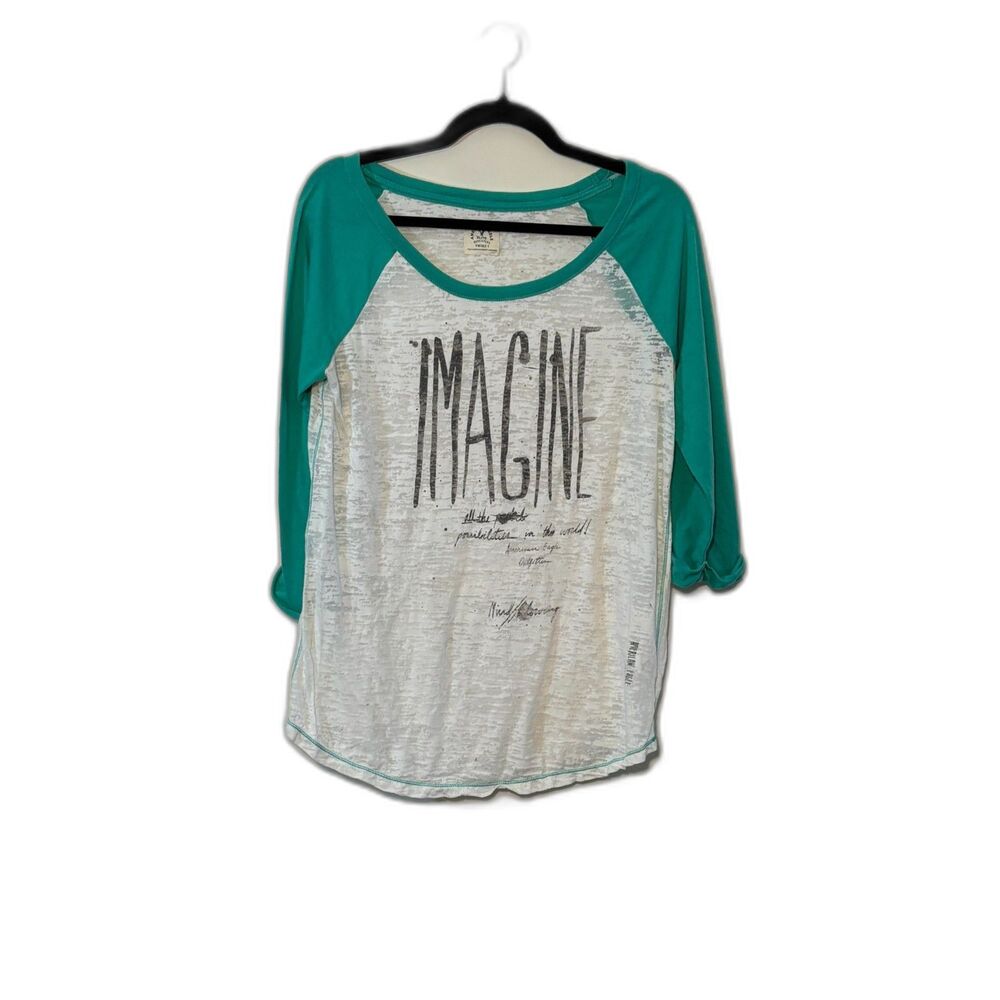 American Eagle Imagine Burnout Baseball Tee Green Size XL